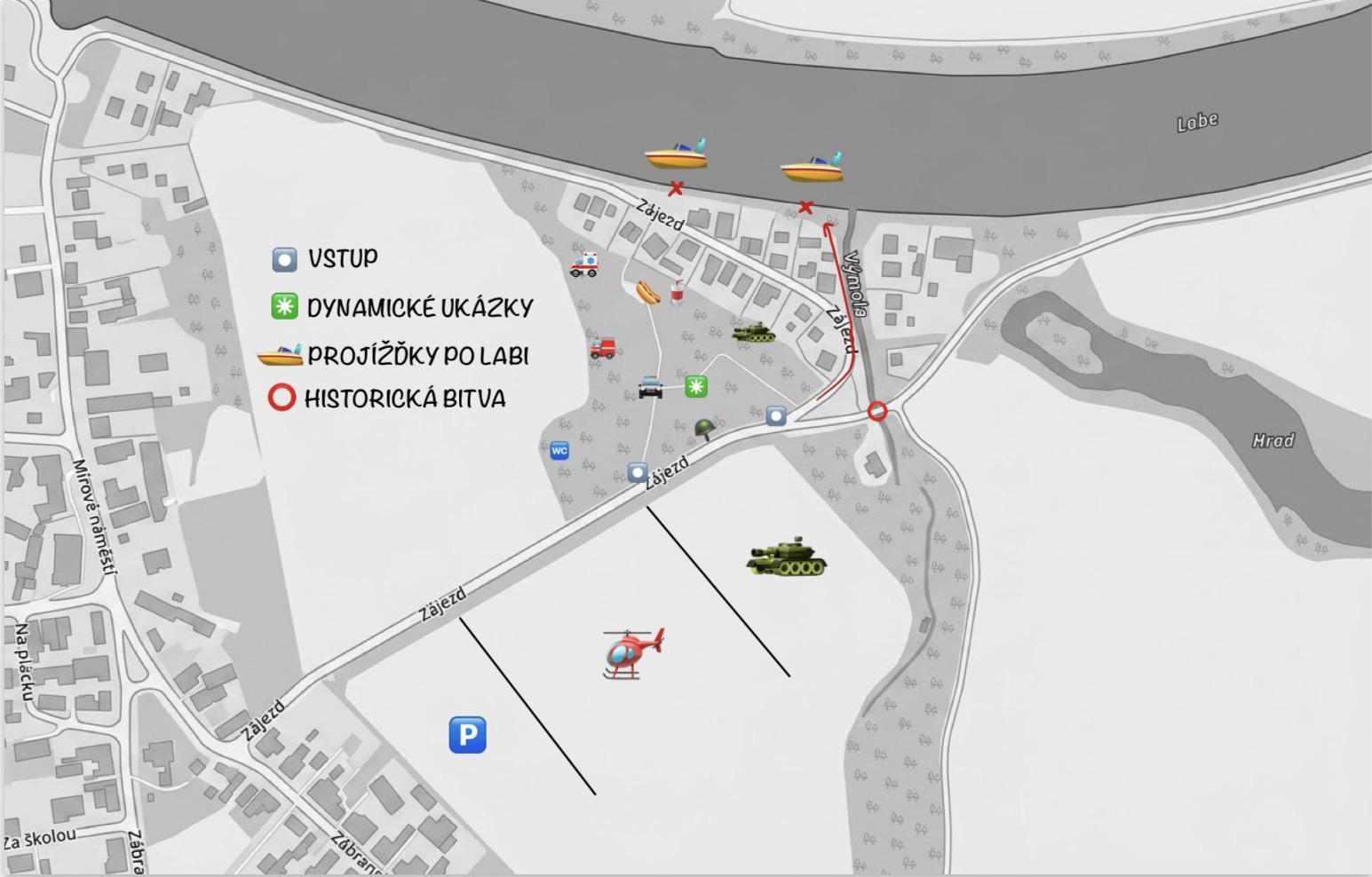 Mapa areálu